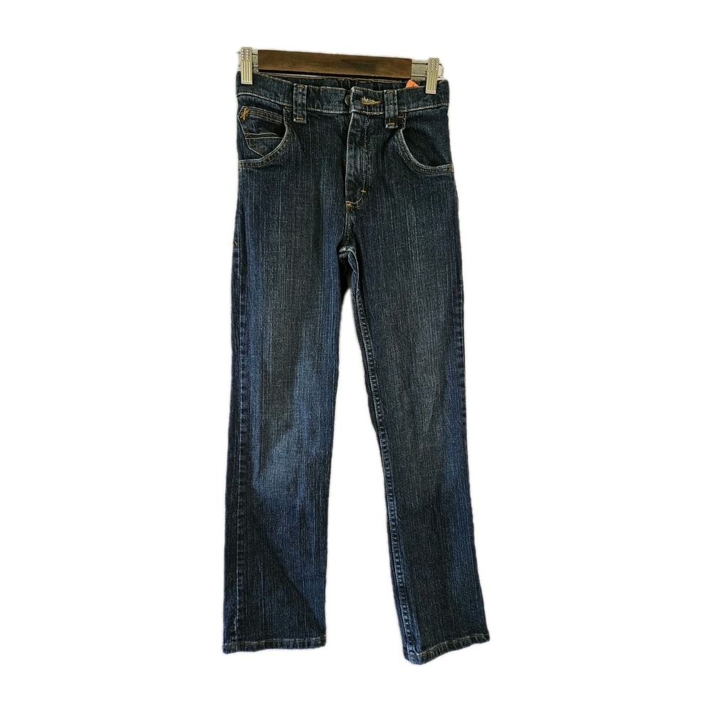 Wrangler Jeans Boys Sz 14 Slim 24"x28" 5 Pocket Dark Wash Classic Straight Fit